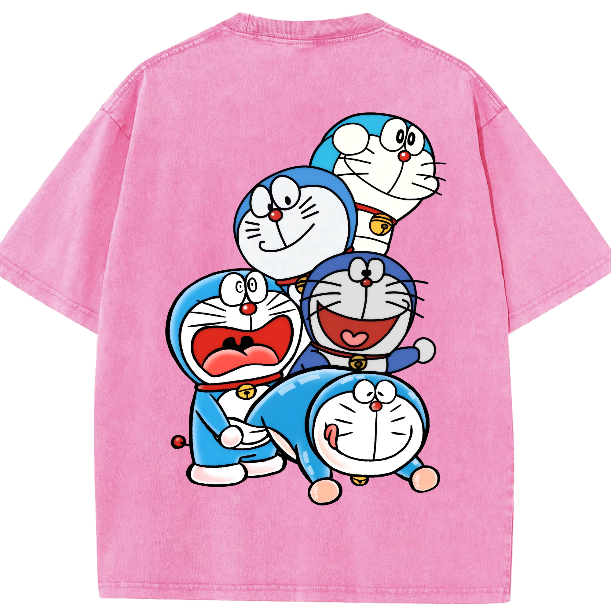 （画像用） ドラえもん Doraemon 綿100% ヴィンテージ風 半袖Tシャツ（背面プリント）